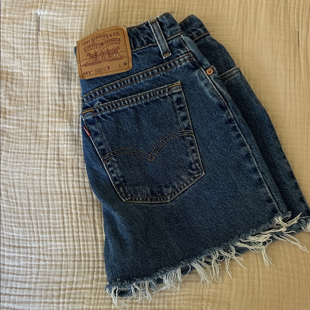 Levi's Blue Denim Jeans with Tan Leather Patch